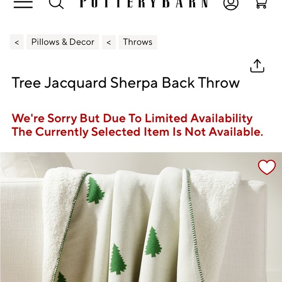Pottery Barn Jacquard Sherpa Back Christmas Tree π² Throw BNWT - Picture 2 of 8